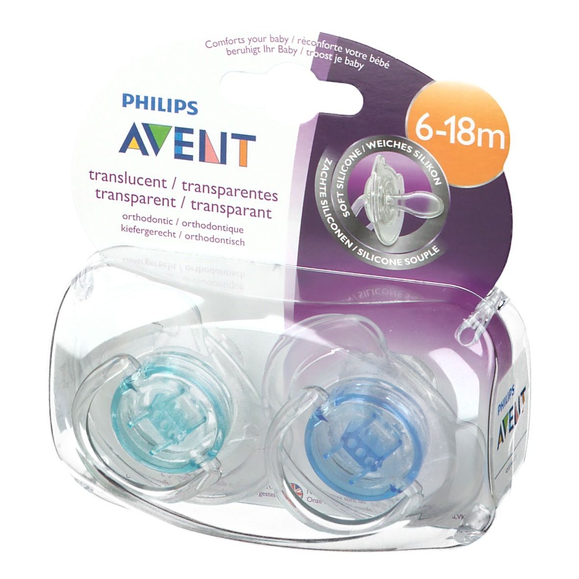 Avent Sucette classique transparent 6 - 18 m (Couleur non selectionable)