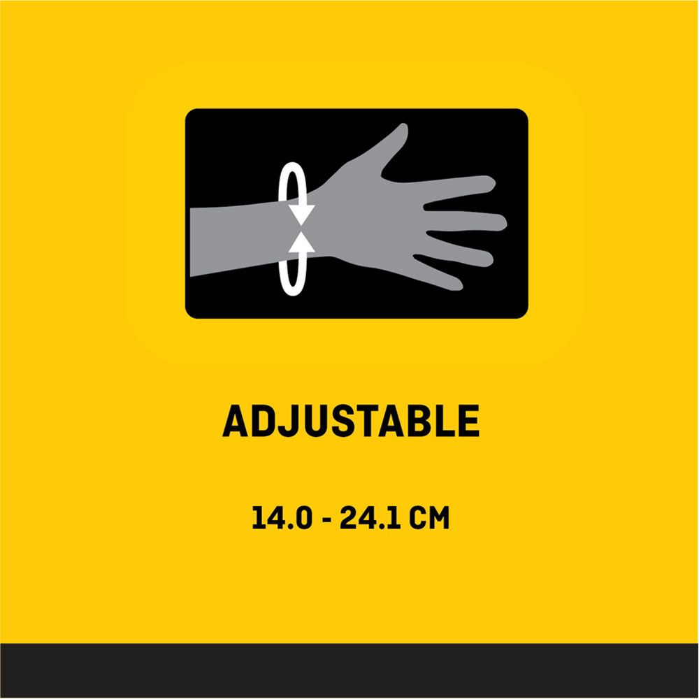 3M™ Futuro™ Bandage poignet. Image du produit avec deux fermetures velcro. Descriptions en plusieurs langues.