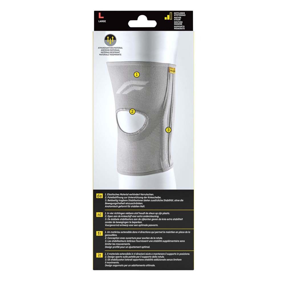 Kniebandage, grau. Größe L. Detailansicht des Produkts.