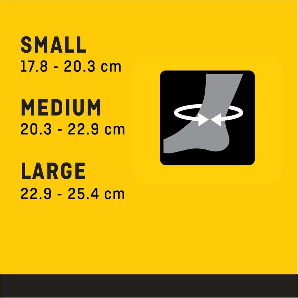 3M FUTURO Knöchelbandage, Größe L, in Verpackung. Bandage am Fuß abgebildet.