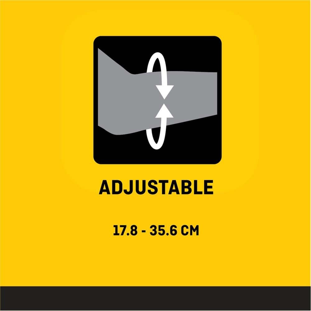 3M Futuro Sport Ellenbogenbandage. Bandage auf Arm. Text: Polster, Riemen. Atmungsaktives Material.