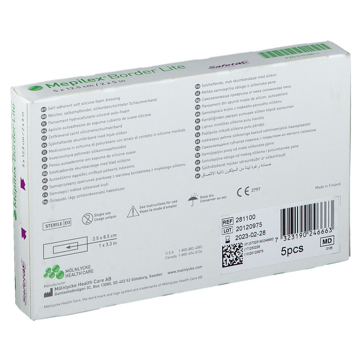 Mepilex® Border Lite 5 x 12,5 cm