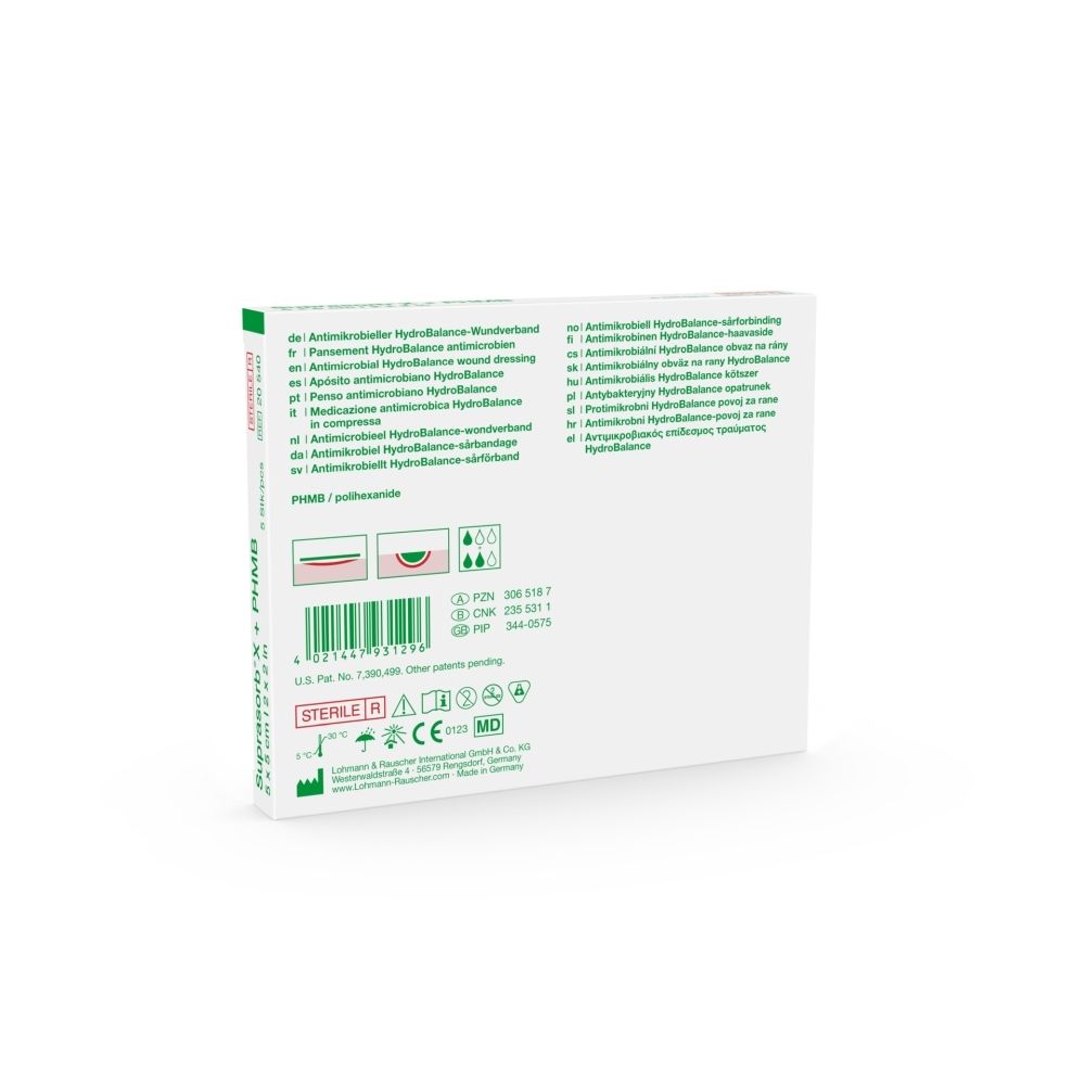 Verpackung eines Antidekubitus-Hydrokolloid-Wundverbandes.