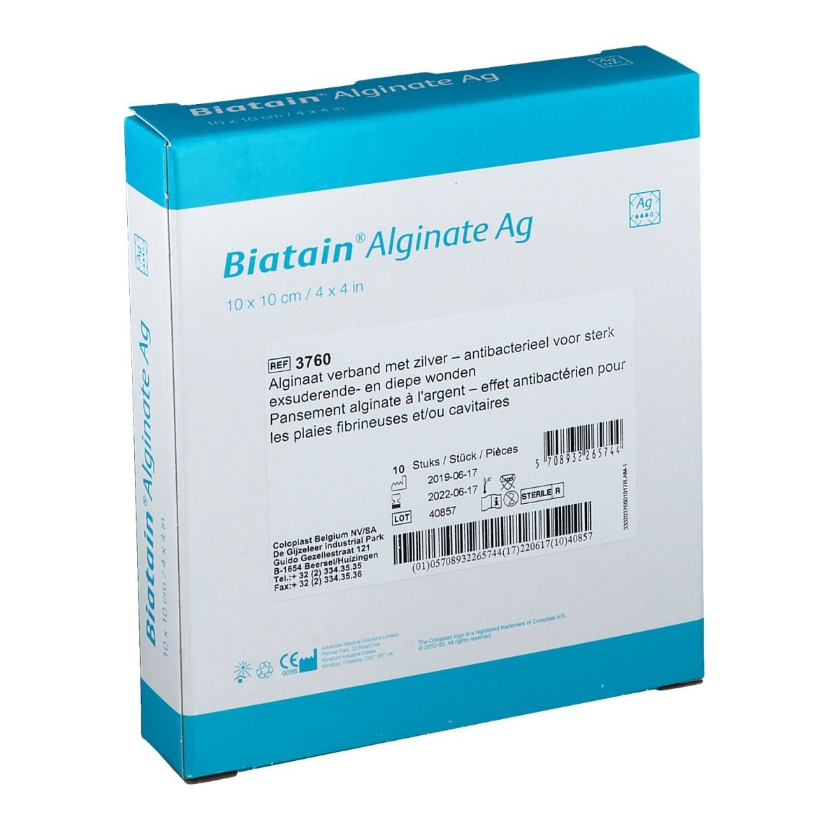 Biatain® Alginat Ag 10 x 10 cm