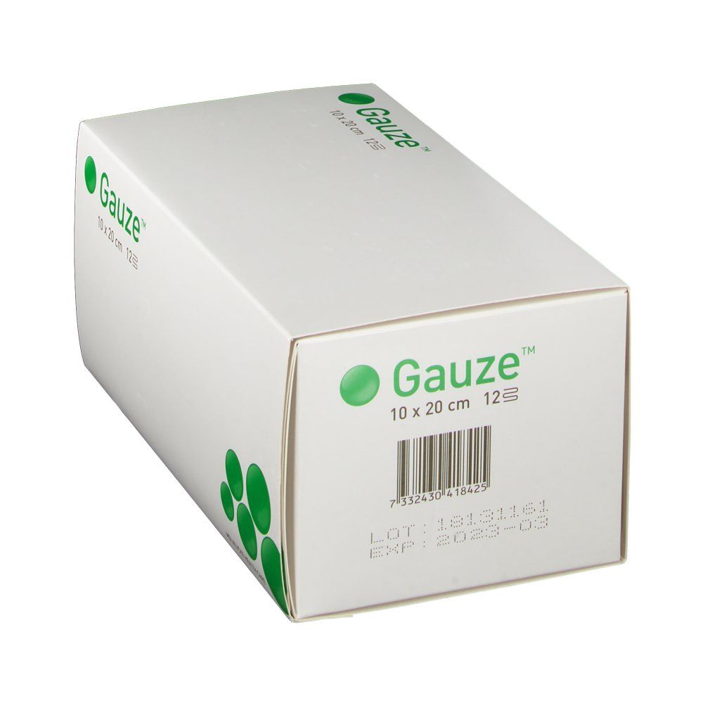 Molnlycke Gauze™ Unsterile Gaze nicht steril 12 Schichten 10 x 20 cm