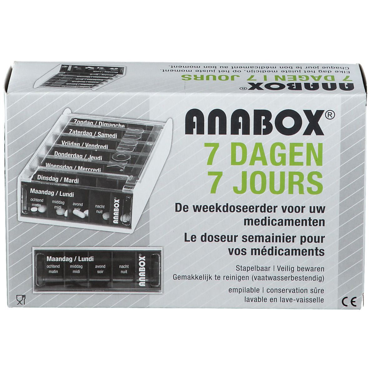 Anabox Pillbox 7 Tagen Azur Französisch