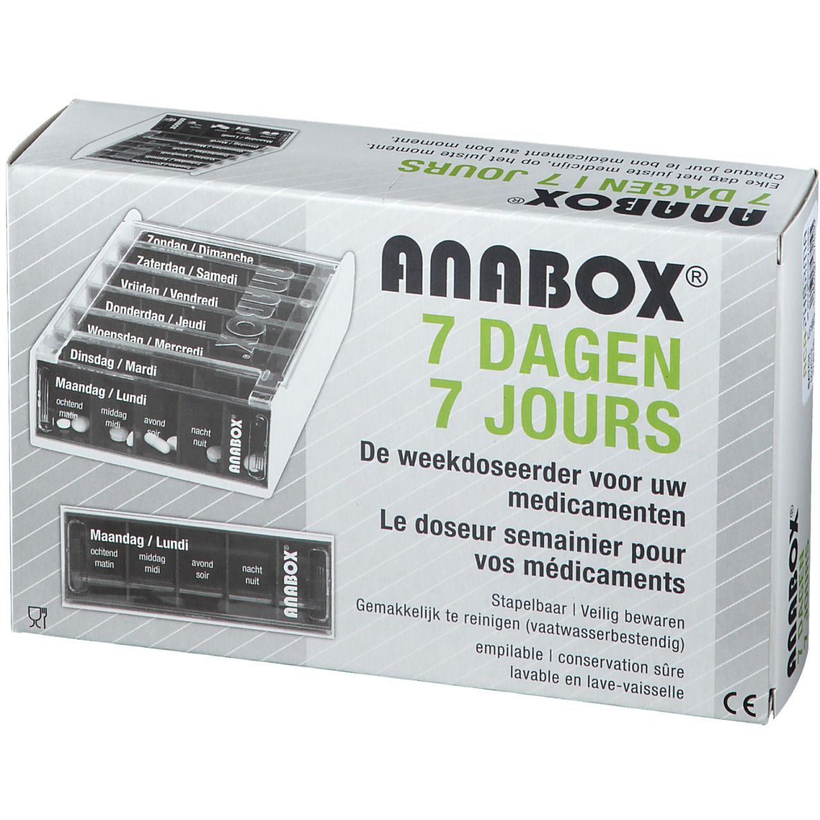 Anabox Pillbox 7 Tagen Azur Französisch