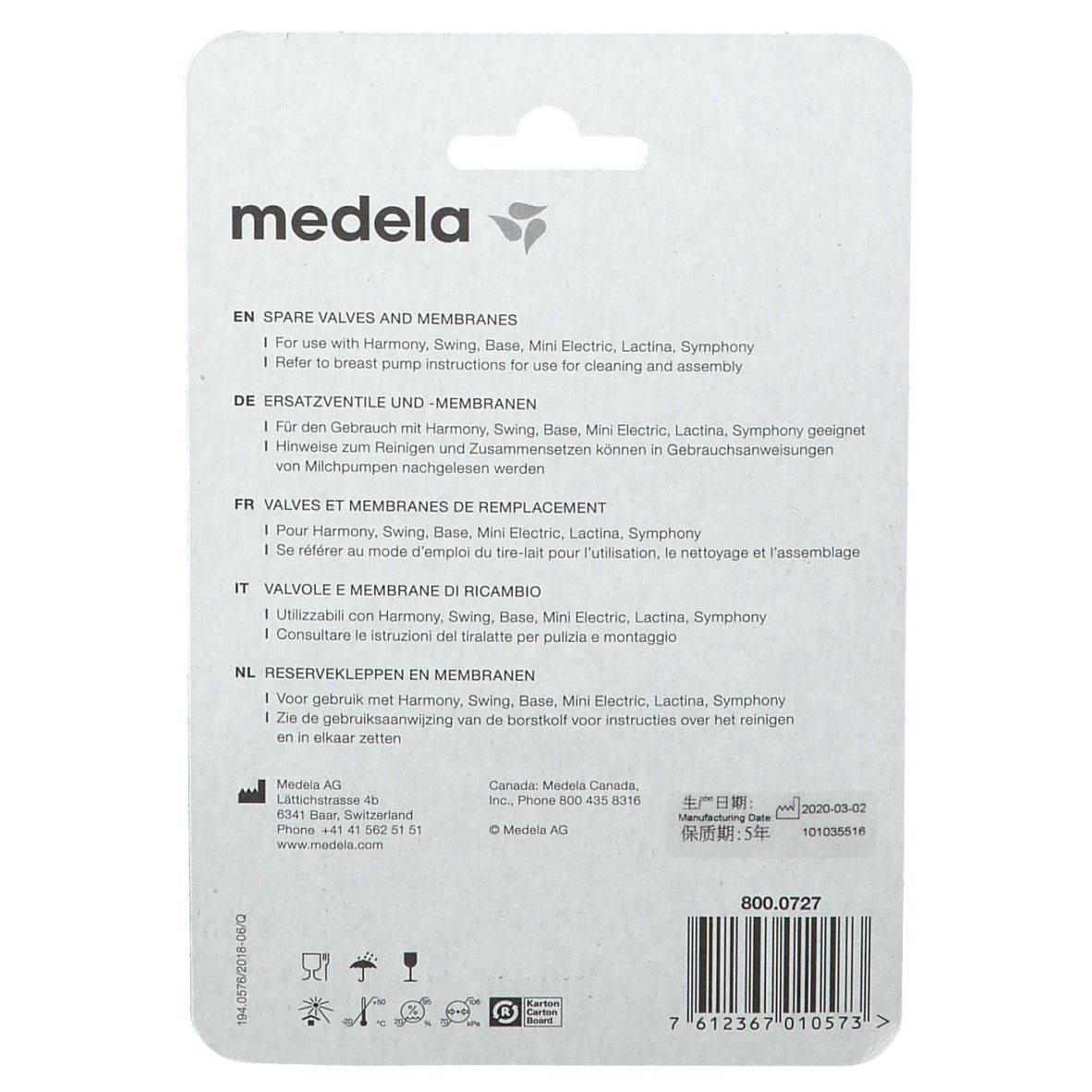 medela Valves & membranes pour la Téterelle Comfort