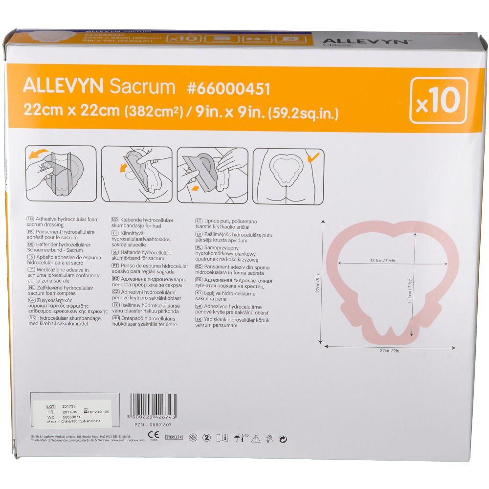 smith & nephew ALLEVYN SACRUM Wundverband 22 x 22 cm