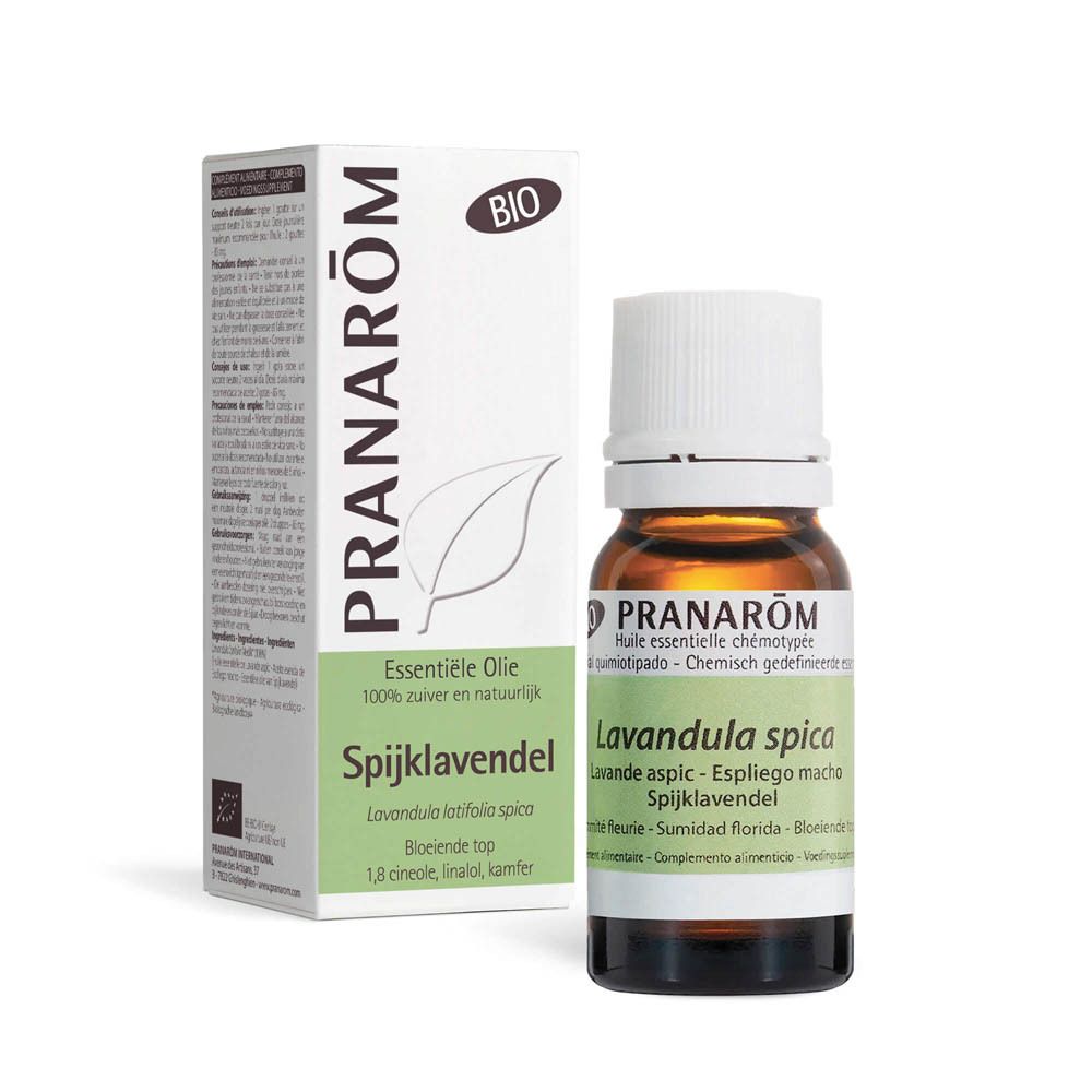 Produktverpackung mit Flasche ätherisches Öl Lavande Aspic.