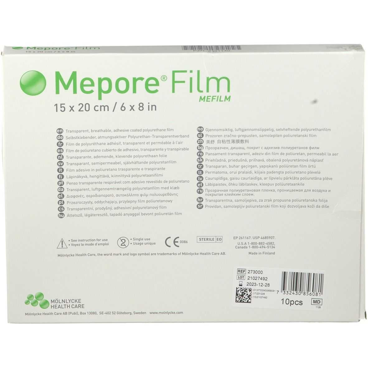 Mepore® Sterile ADH-Folie Transparent 15 x 20 cm