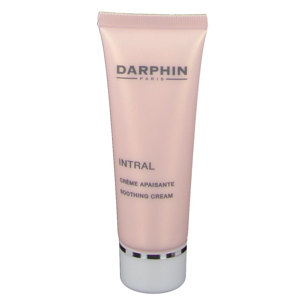 Tube rose avec bouchon blanc. Darphin Paris, Intral Crème Apaisante Soothing Cream.