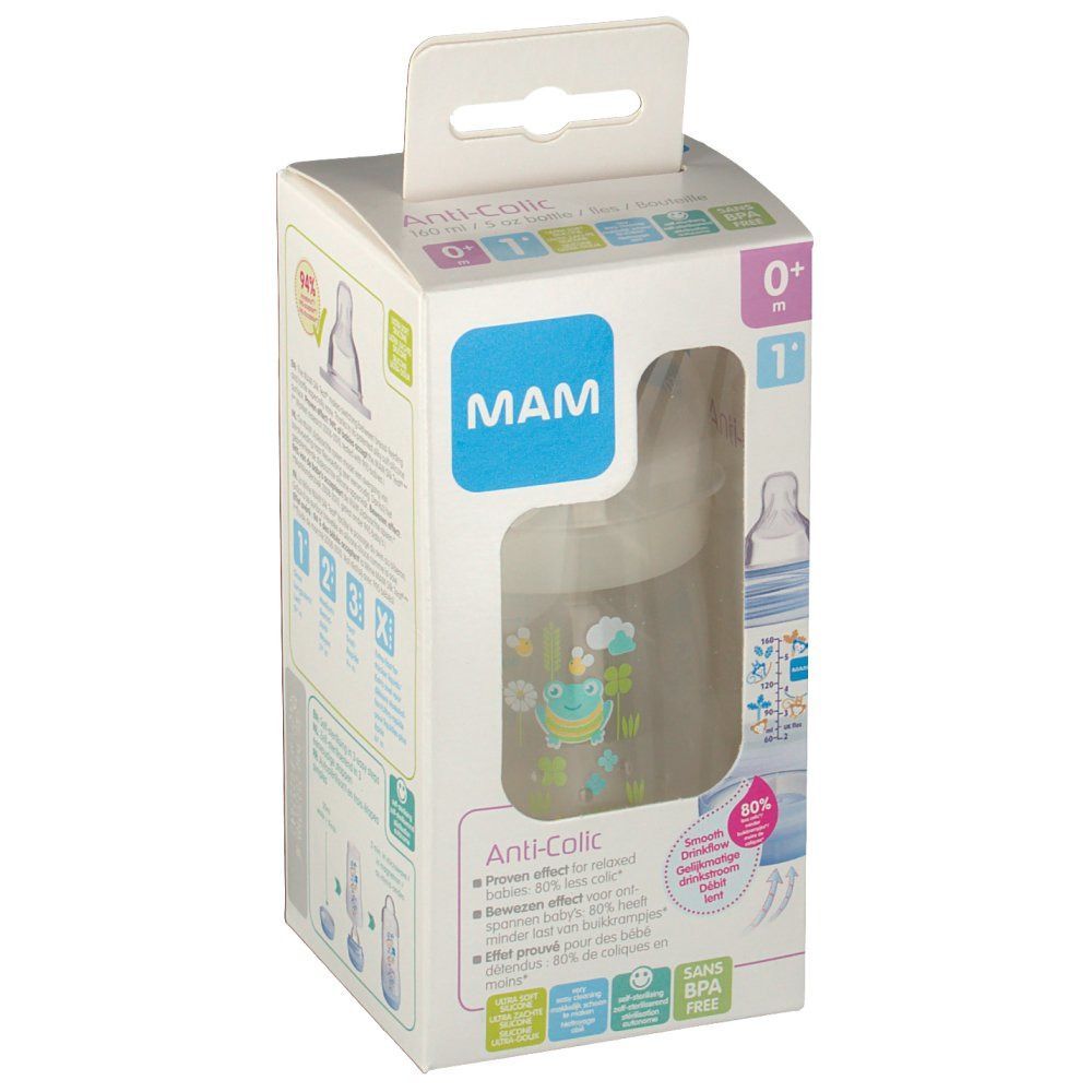 MAM Anti-Colic Flasche 160 ml mit Sauger ab 0 Monate