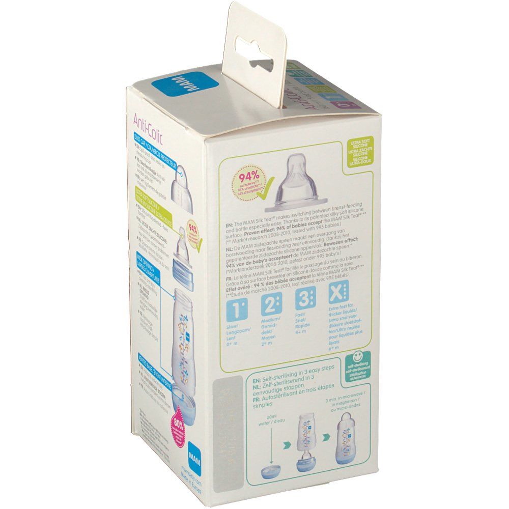 MAM Anti-Colic Flasche 160 ml mit Sauger ab 0 Monate
