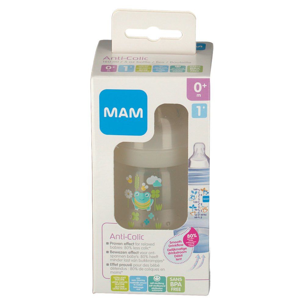 MAM Anti-Colic Flasche 160 ml mit Sauger ab 0 Monate