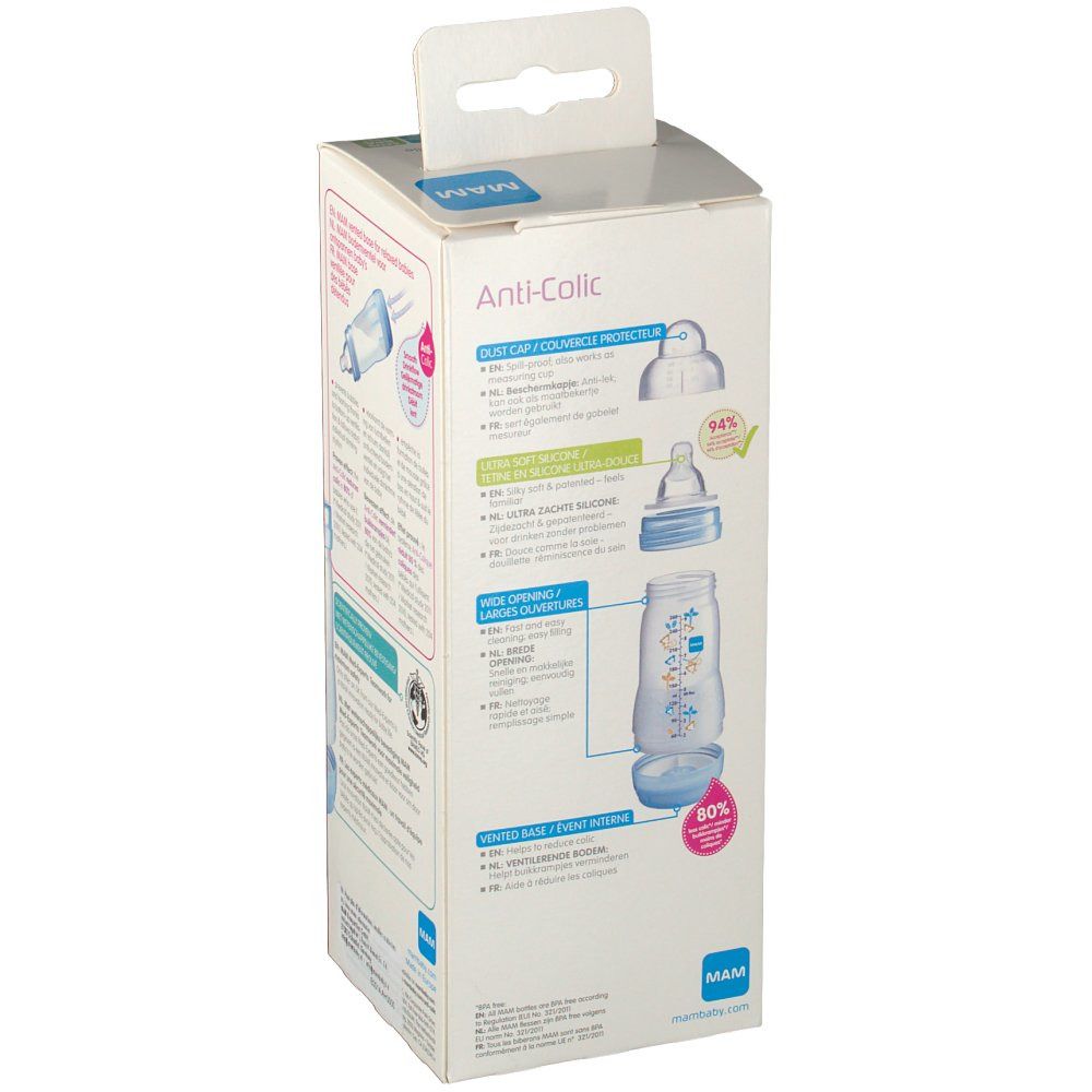 MAM Anti-Colic Flasche 260 ml mit Sauger ab 0 Monate