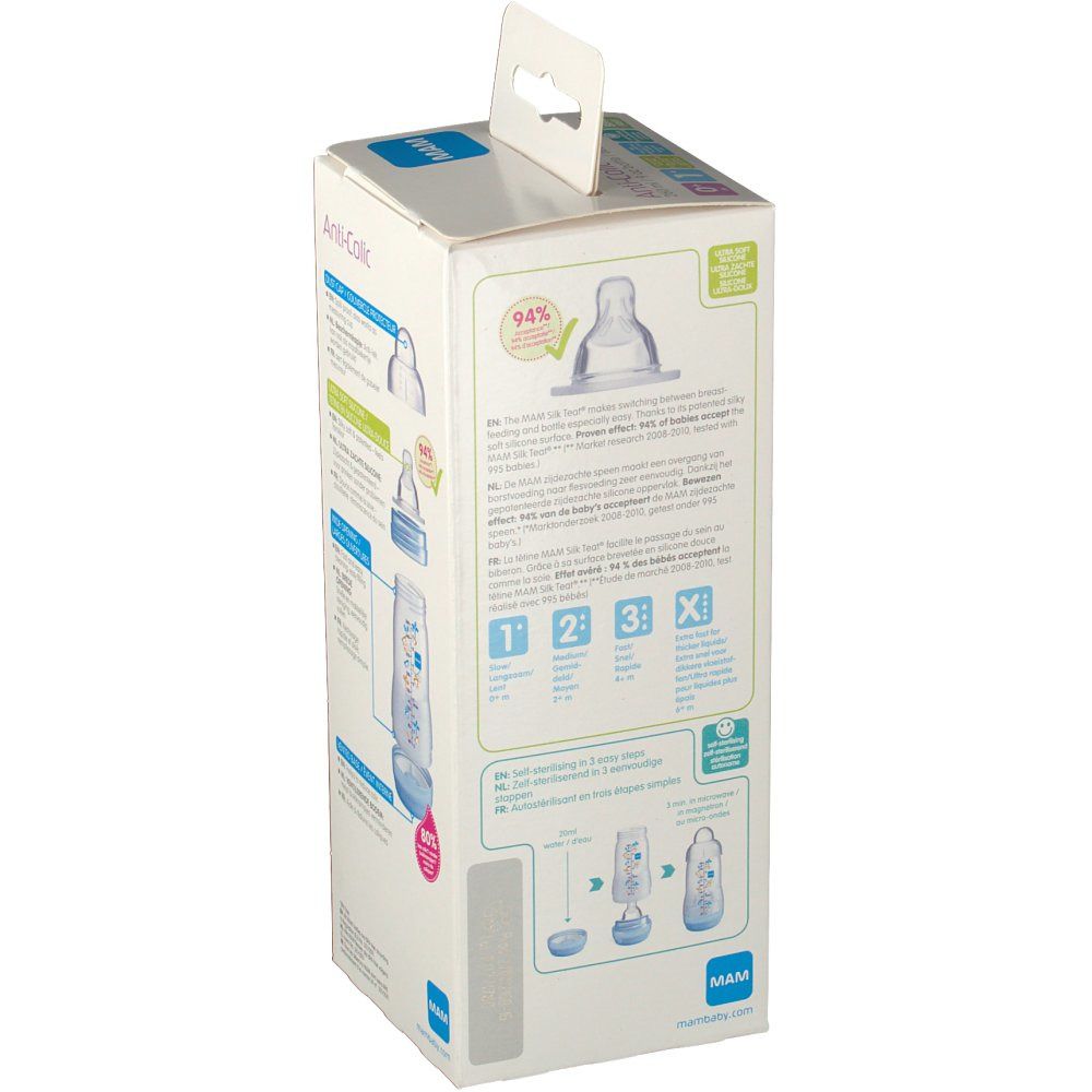 MAM Anti-Colic Flasche 260 ml mit Sauger ab 0 Monate