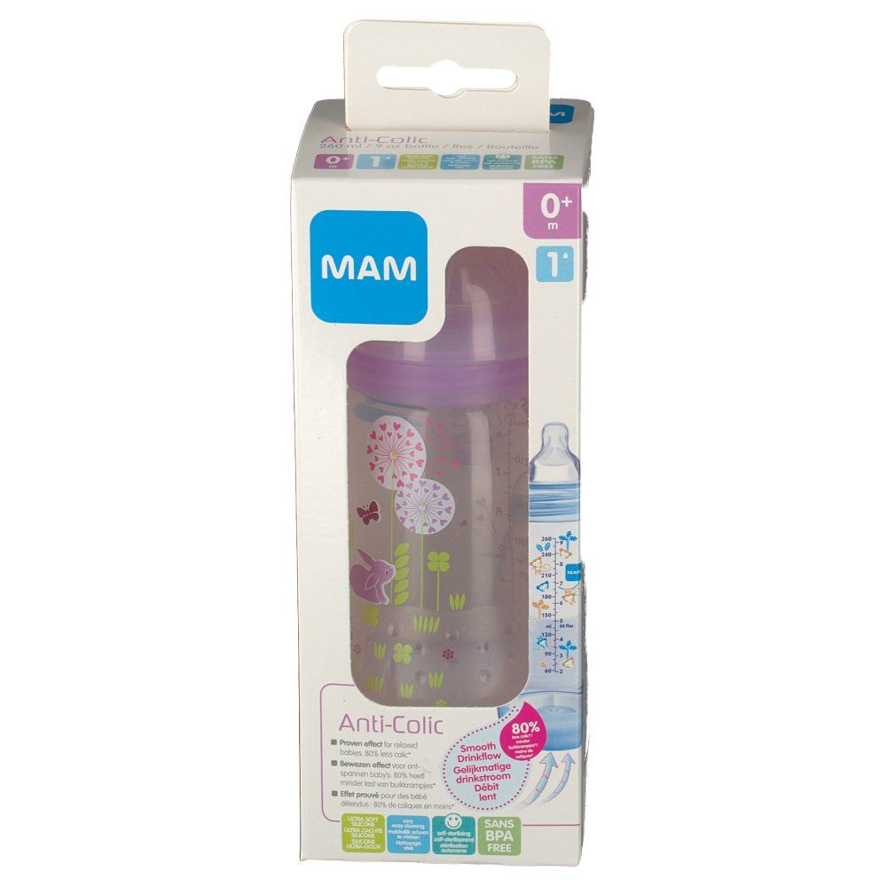 MAM Anti-Colic Flasche 260 ml mit Sauger ab 0 Monate