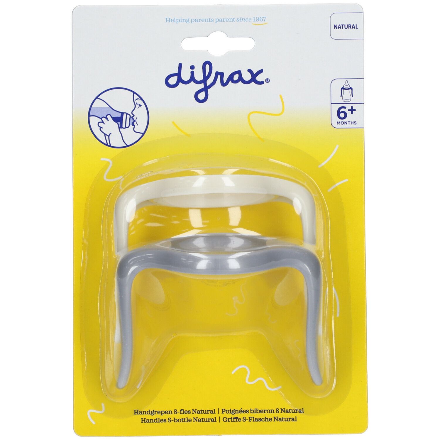 difrax® Handgriffe für die S-Babyflasche Natural +6m