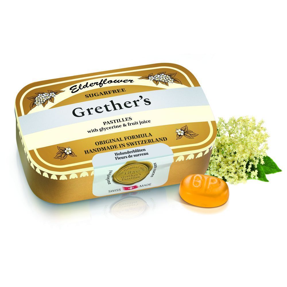 Grether's Pastillen Elderflower (Holunderblüte) zuckerfrei