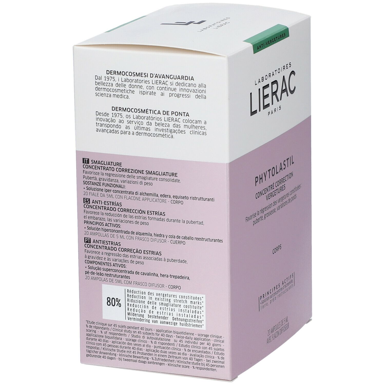 LIERAC Phytolastil Ampoules - Sérum correction des vergetures