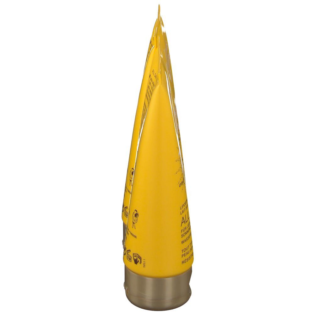 Gelbe Tube, goldfarbener Verschluss. Text auf der Tube.