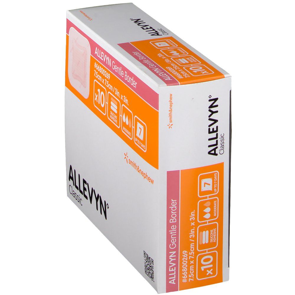 smith & nephew ALLEVYN Gentle Border Schaumverband 7,5 x 7,5 cm