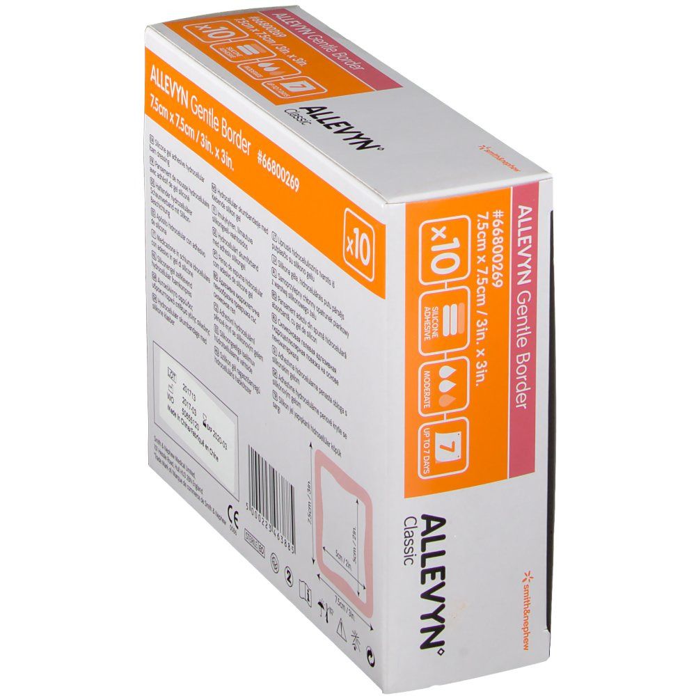 smith & nephew ALLEVYN Gentle Border Schaumverband 7,5 x 7,5 cm