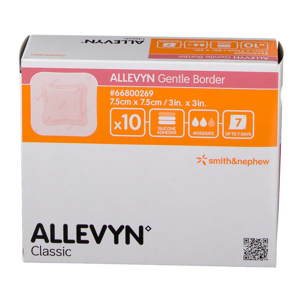 smith & nephew ALLEVYN Gentle Border Schaumverband 7,5 x 7,5 cm