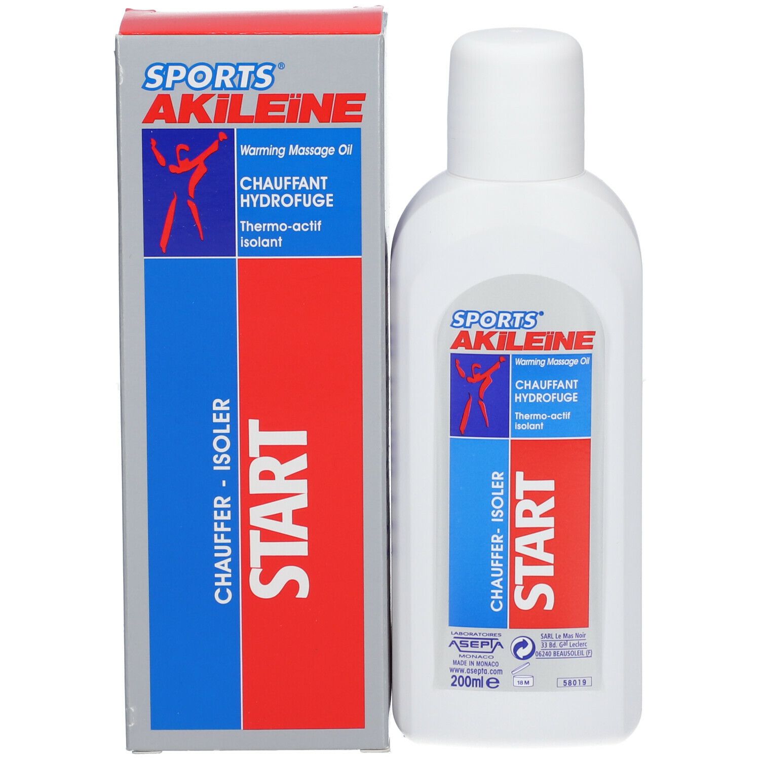 Akileïne Sports® START  Huile chauffante hydrofuge