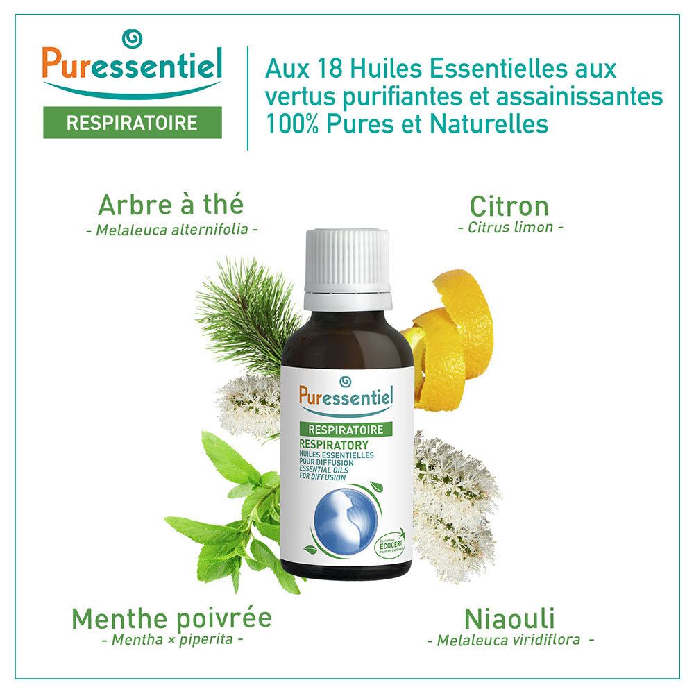 PURESSENTIEL REMPIRATOIRE Diffuse Resp'OK® - Ätherische Öle zur Diffusion - 30 ml