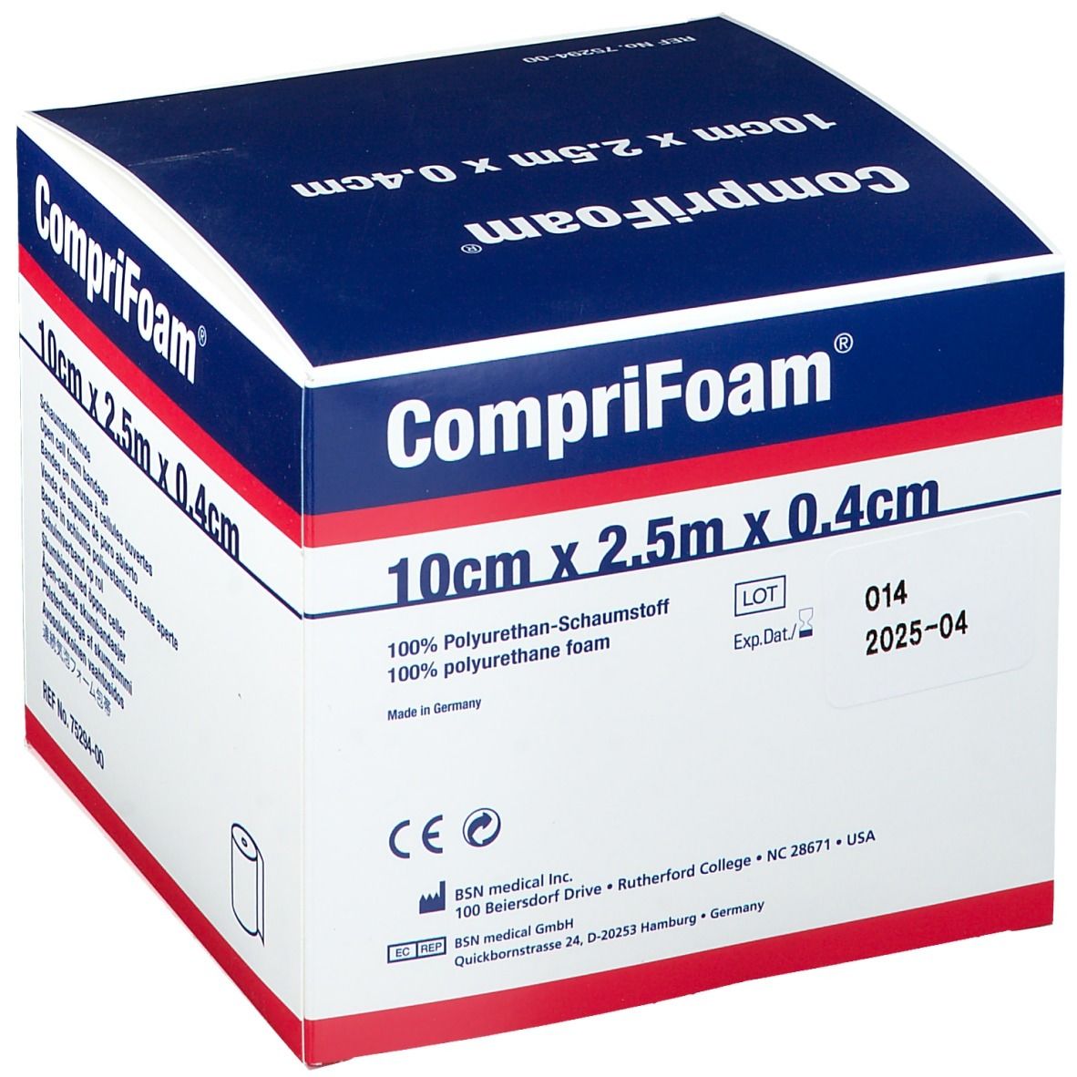 CompriFoam® Schaumstoffbinde 10 cm x 2,5 m x 0,4 cm