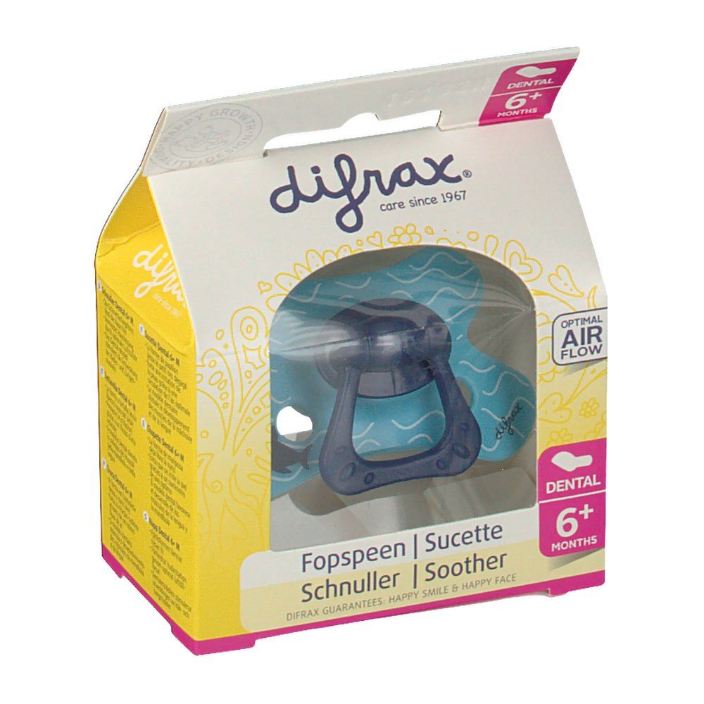 Difrax® Sucette Dental Boy 6+ mois (Couleur non sélectionnable)