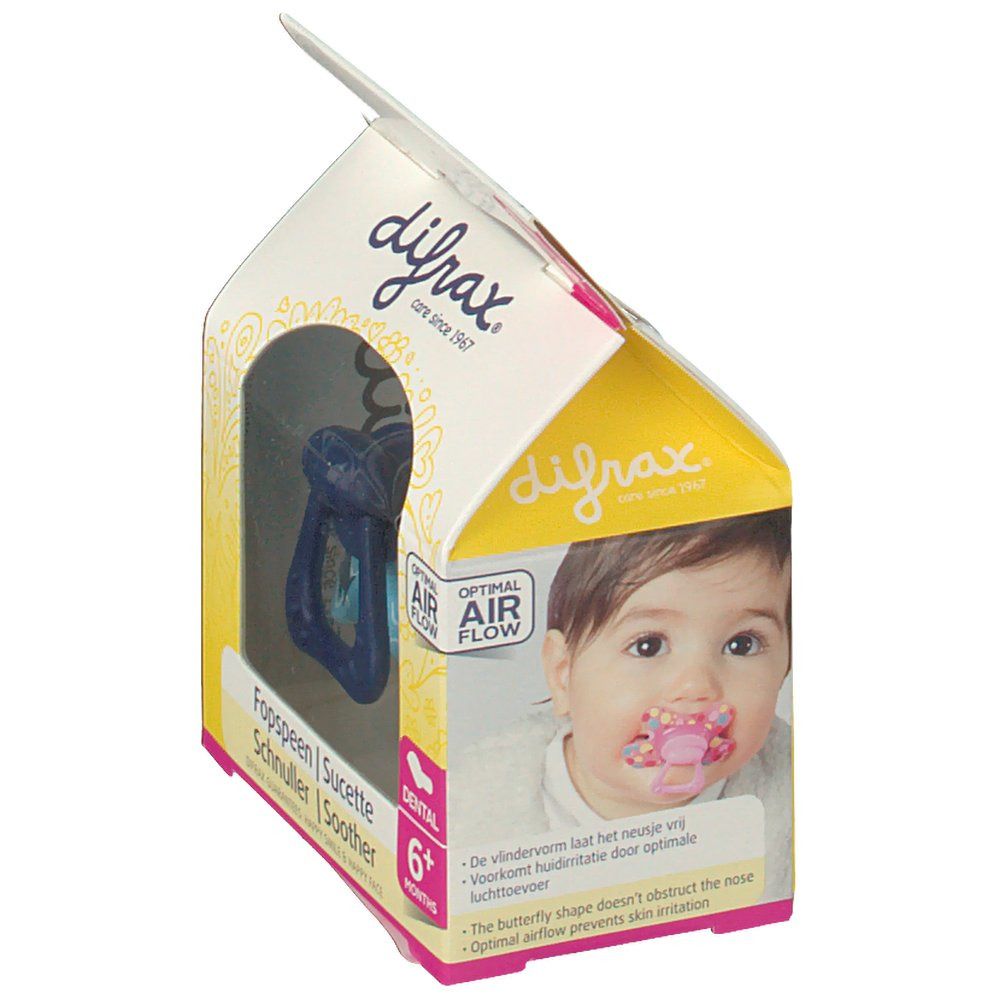 Difrax® Sucette Dental Boy 6+ mois (Couleur non sélectionnable)