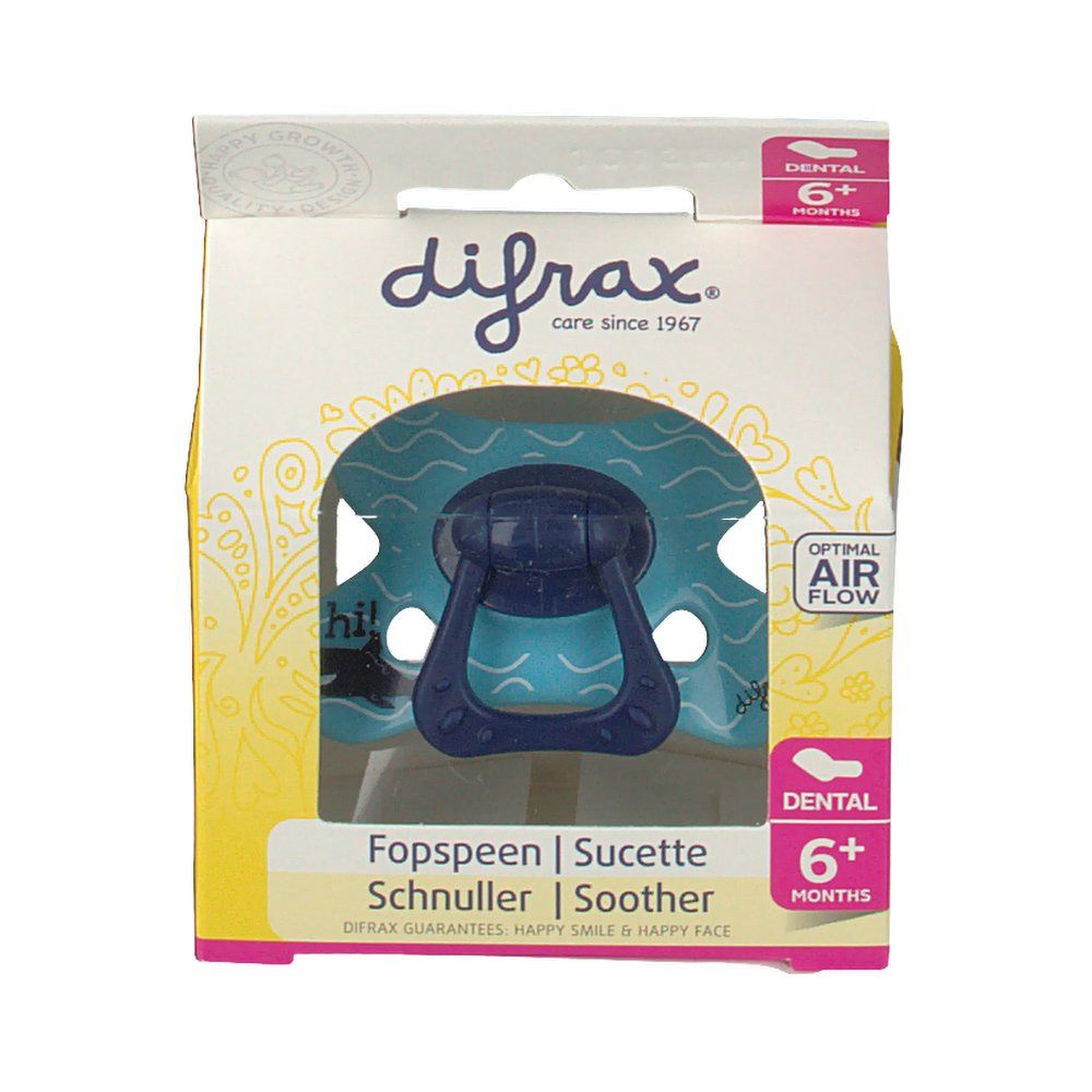 Difrax® Sucette Dental Boy 6+ mois (Couleur non sélectionnable)