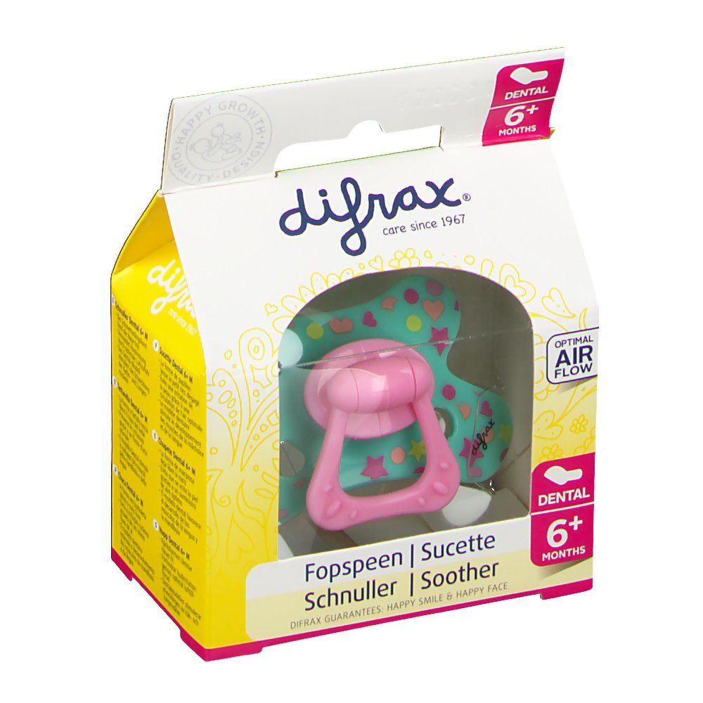 difrax® Schnuller - Dental Mädchen +6 Monate