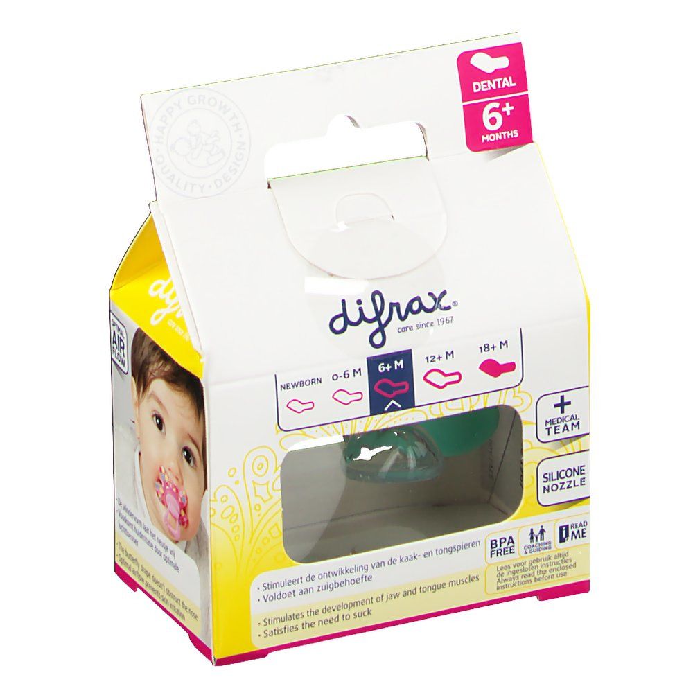 difrax® Schnuller - Dental Mädchen +6 Monate