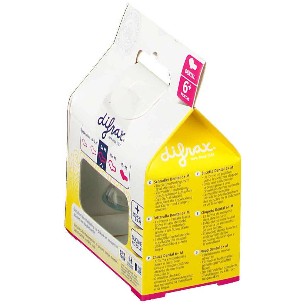 difrax® Schnuller - Dental Mädchen +6 Monate