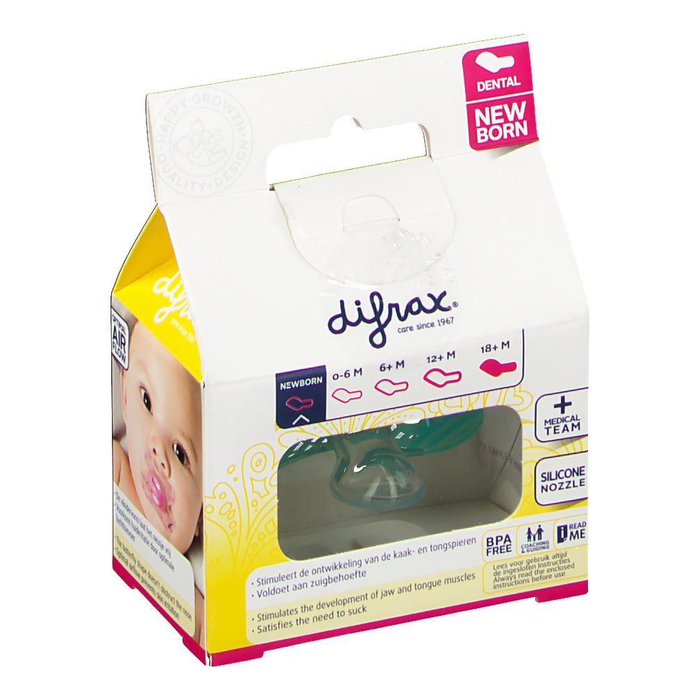 Difrax® Sucette dental neuwborn Boy-2/+2m (Couleur non sélectionnable)