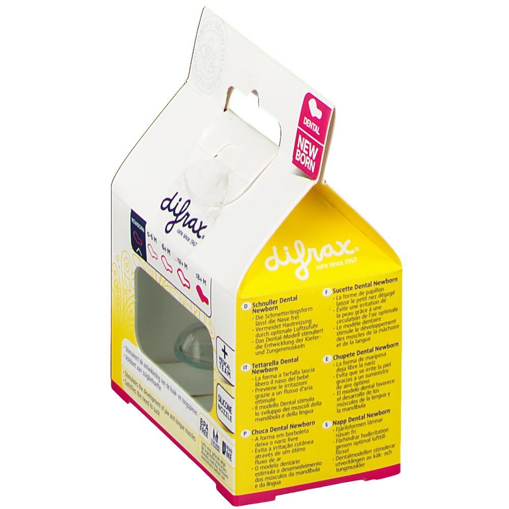 Difrax® Sucette dental neuwborn Boy-2/+2m (Couleur non sélectionnable)