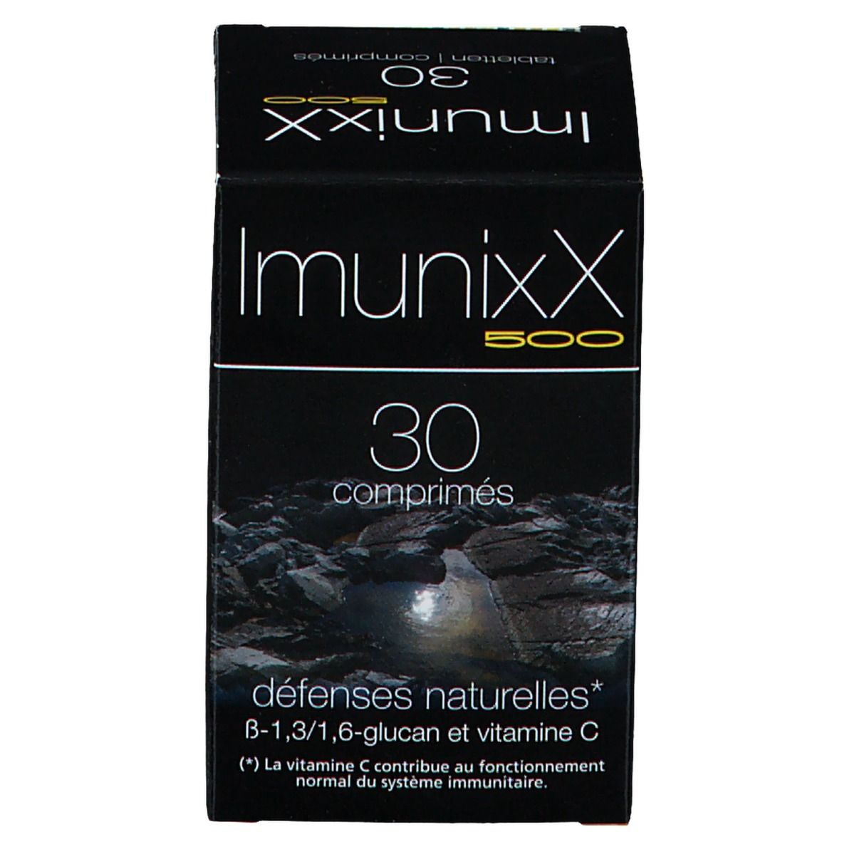 Schwarze Schachtel Imunixx 500, 30 Tabletten. Defenses naturelles. B-1,3/1,6-glucan.