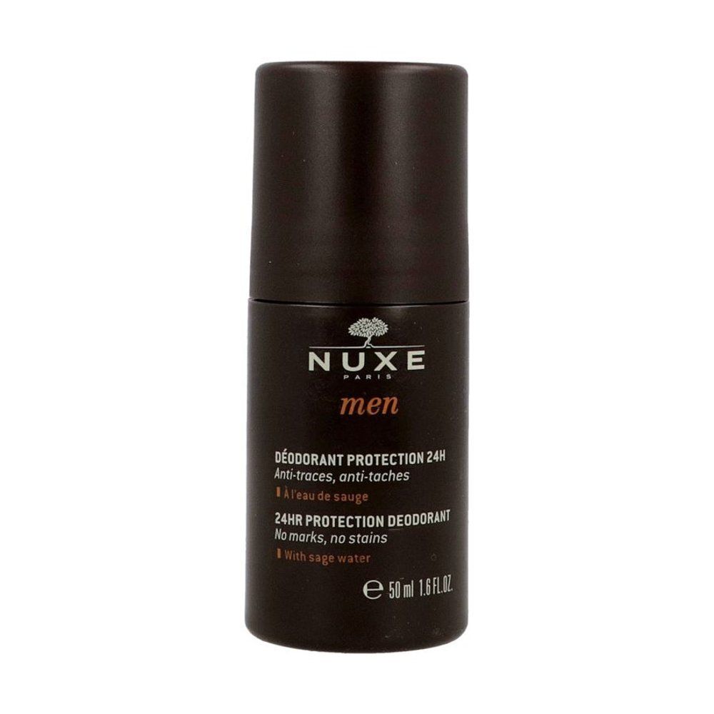 Déodorant Nuxe Men Protection 24h, 50ml. Formule sans sels d'aluminium, sans traces.