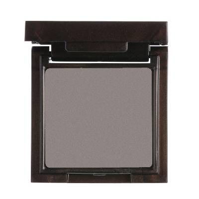 Palette de fard à paupières carrée. Fard gris dans un boîtier rectangulaire foncé avec couvercle rabattable.