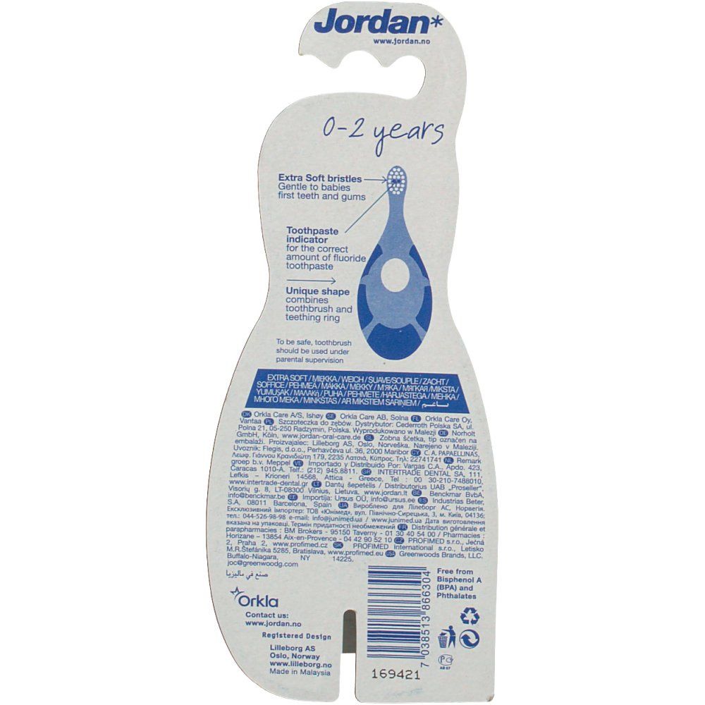 Jordan Extra Soft Zahnbürste für Kinder 0-2 Jahre