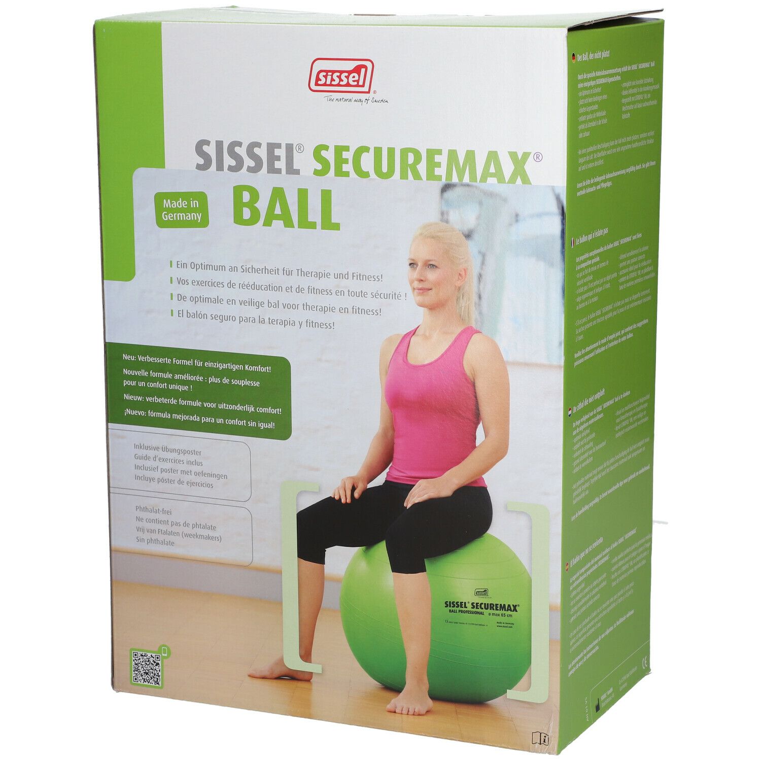 Sissel® Securemax Ball Ballon de Gymnastique Gris 65 cm