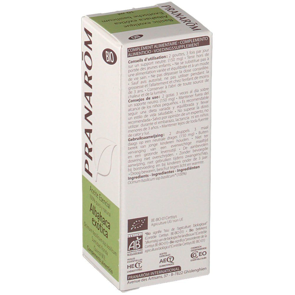 Pranarom Basilic Exotique Bio Huile Essentielle
