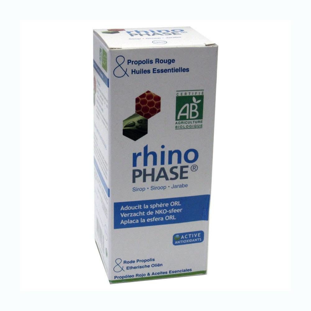 Boîte en carton rhino PHASE®. Contient Propolis Rouge et Huiles Essentielles. Certification AB.