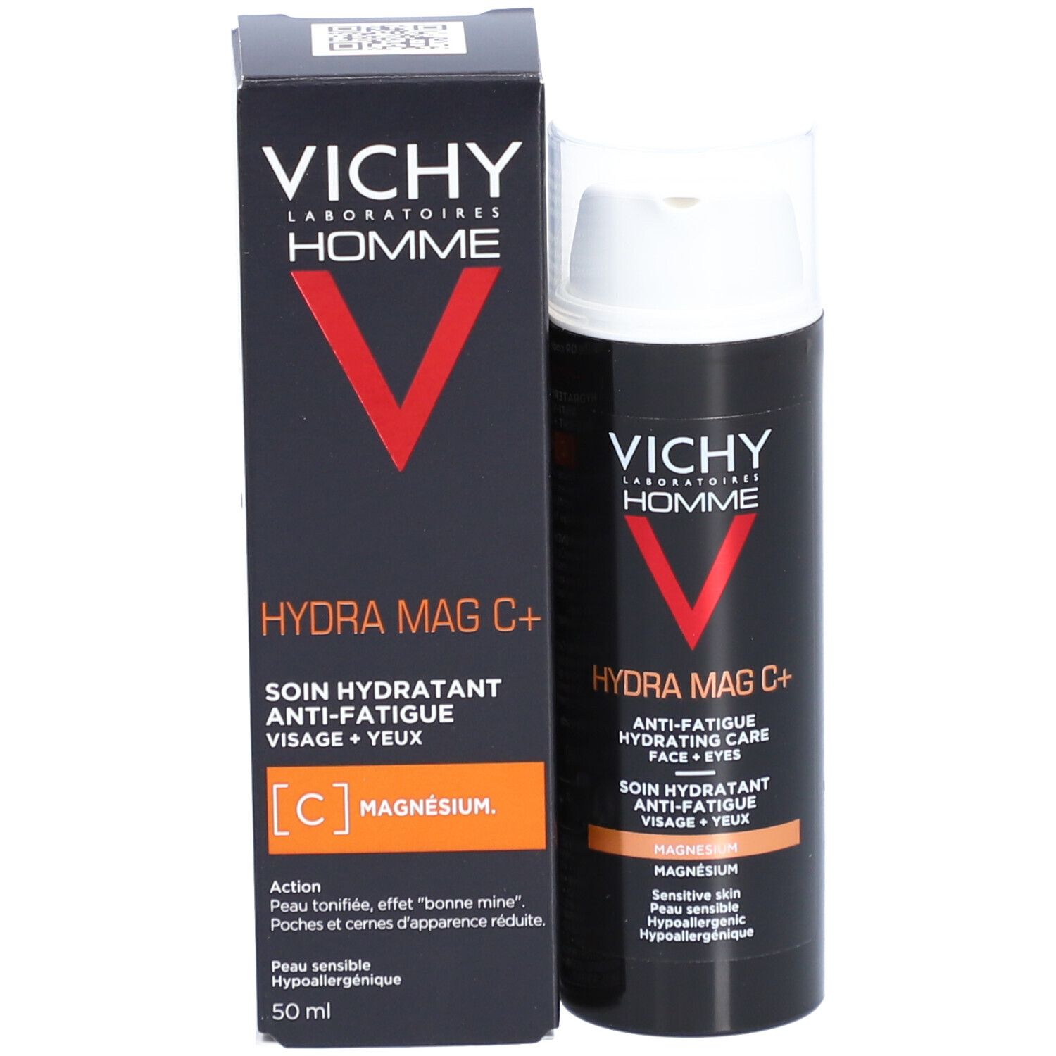 Vichy Homme HydraMag C + Soin hydratant anti-fatigue Visage + Yeux