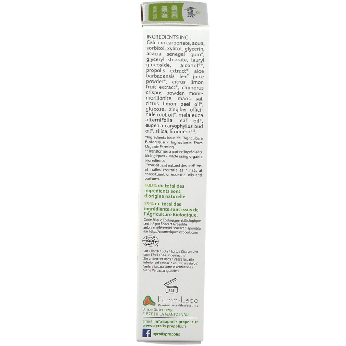 Aprolis® Propolis Xylitol Zahncreme Zitrone 75 ml Redcare Apotheke