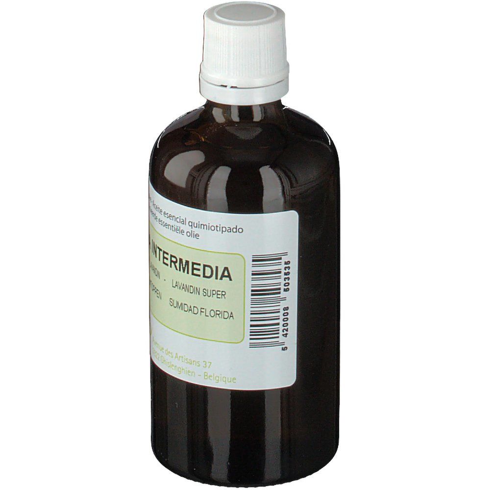 Braune Glasflasche mit weißem Deckel. Etikett mit Produktnamen und Barcode. Marke PRANAROM.